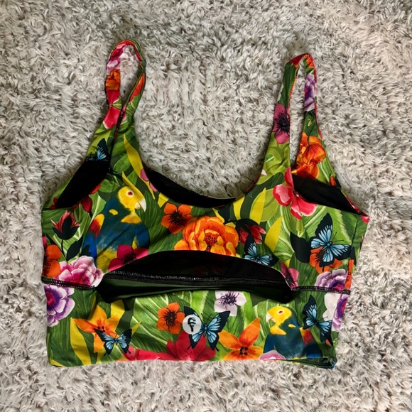 Yoga Democracy Sports Bra Tropical Print Size Large - Picture 2 of 4
